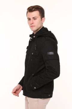 5611 Siyah Gabardin Parka Mont