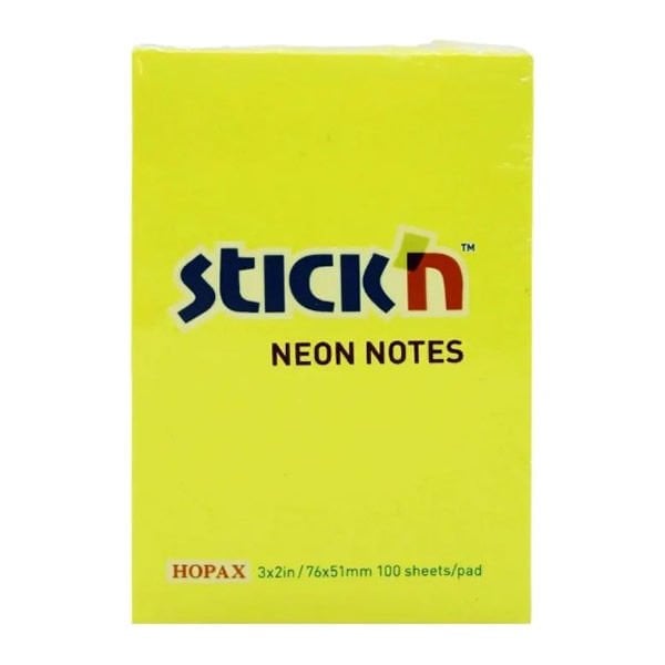 Gıpta Stickn 76x51 100 Yaprak Neon Sarı Yapışkanlı Not Kağıdı