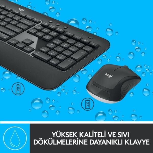 Logitech 920-008687 MK540 Advanced Kablosuz Klavye Mouse Seti Unifying Alıcı