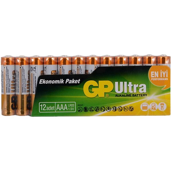 Gp 24AU-VS 12 li Ultra Alkalin İnce Kalem Pil