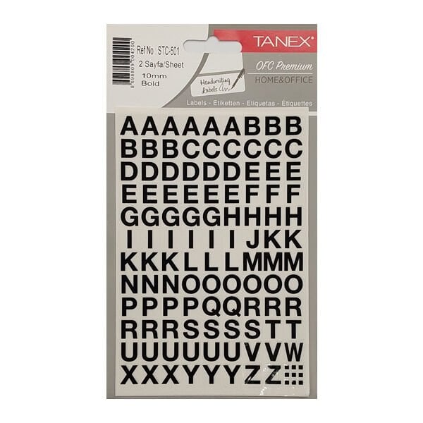 Tanex STC-501 10 mm 2 li Bold Harf Etiketi