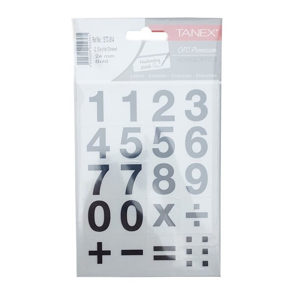 Tanex STC-514 24 mm 2 li Bold Rakam Etiketi