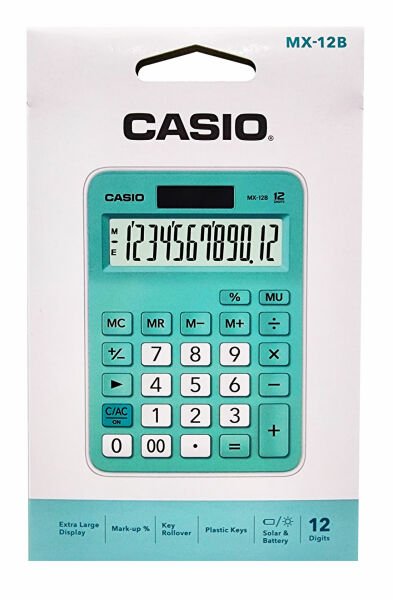 Casio MX-12B-GN Açık Yeşil 12 Hane Masa Üstü Hesap Makinesi