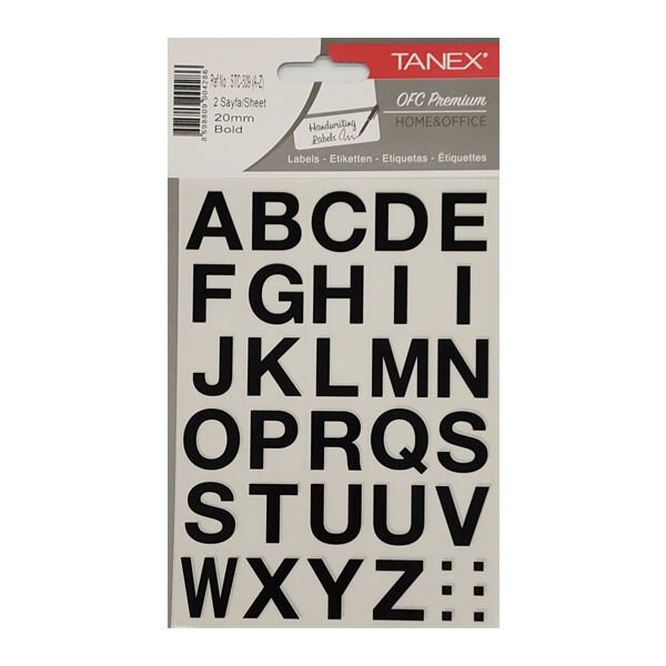 Tanex STC-509 20 mm 2 li Bold Harf Etiketi