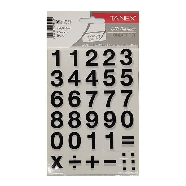 Tanex STC-510 20 mm 2 li Bold Rakam Etiketi