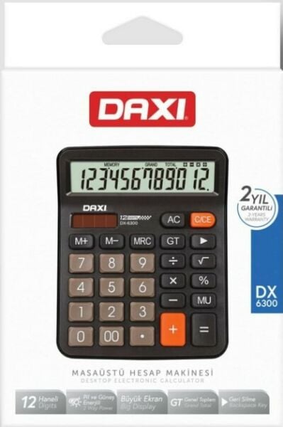 Daxi DX-6300 12 Hane Masaüstü Hesap Makinesi