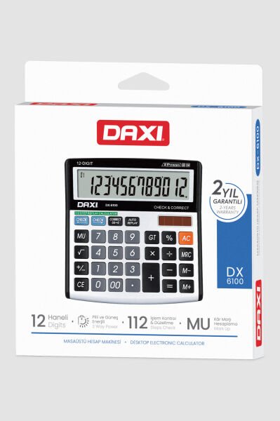 Daxi DX-6100 12 Hane Masaüstü Hesap Makinesi