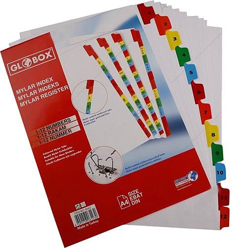 Globox 6545 Mylar 1-31 Renkli Rakamlı Seperatör