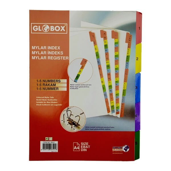 Globox 6541 Mylar 1-5 Renkli Rakamlı Seperatör
