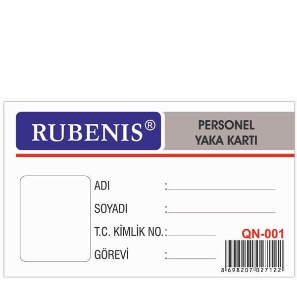 Rubenis QN-001 Şeffaf İğneli Kart Kabı