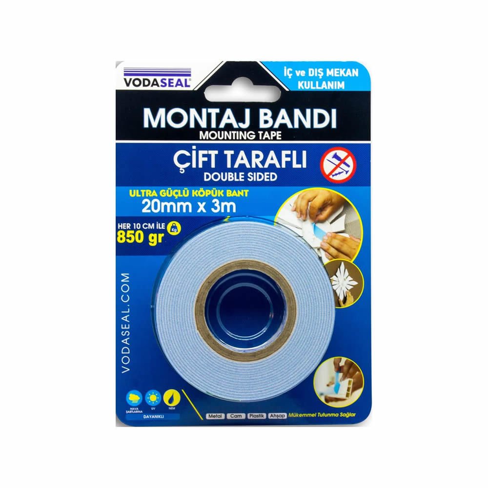 Vodaseal 20mm x 3mt Çift Taraflı Köpük Bant