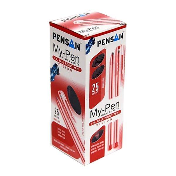 Pensan My-Pen 25 li1.0 mm Kırmızı Tükenmez Kalem