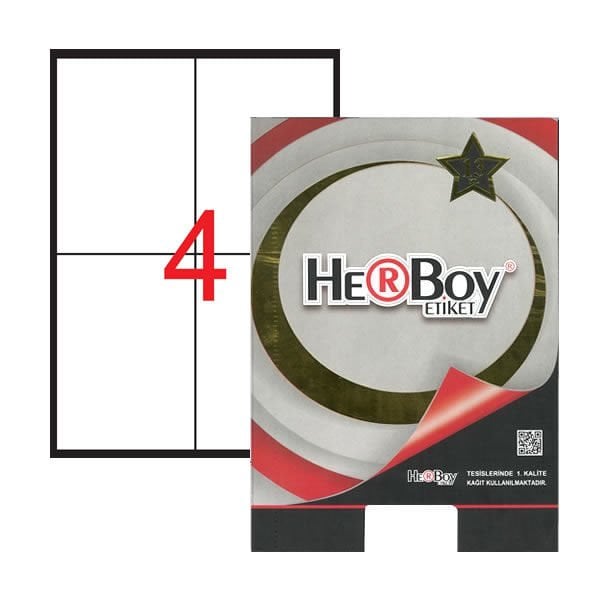 Herboy HB-1204 105mmX148,5 mm Beyaz Lazer Etiket