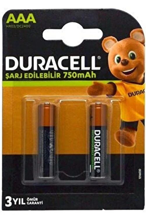 Duracell AAA 2 li 750 Mh Şarj Edilebilir Pil