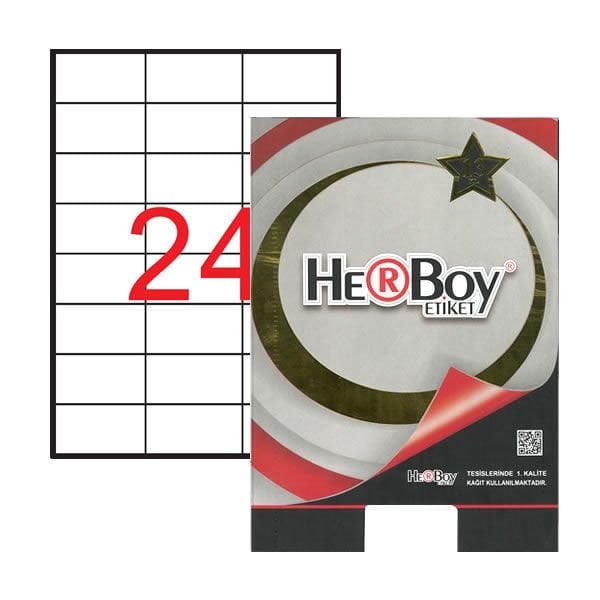 Herboy HB-1037 70mmX37,12mm Beyaz Lazer Etiket