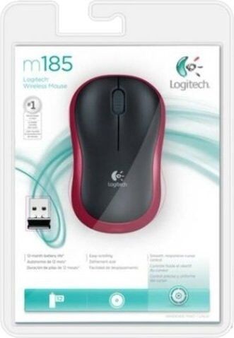 Logitech 910-002237 M185 Kırmızı Kablosuz Mouse