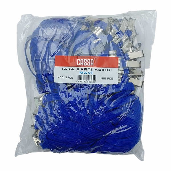 Cassa 7506M 100 lü Mavi Metal Maşalı Askı İpi