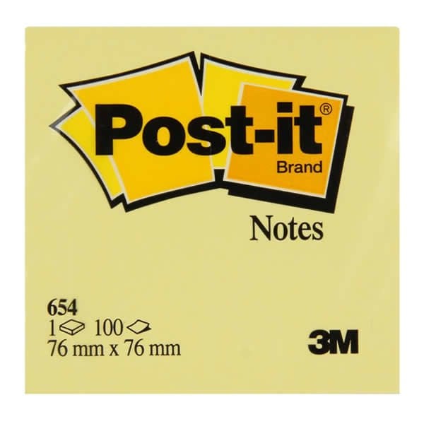 Post-It 654 76x76 100 Yaprak Sarı Not Kağıdı