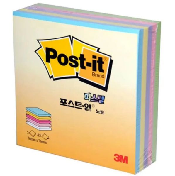 Post-It 76x76 225 Yaprak Pastel Renkler Küpnot