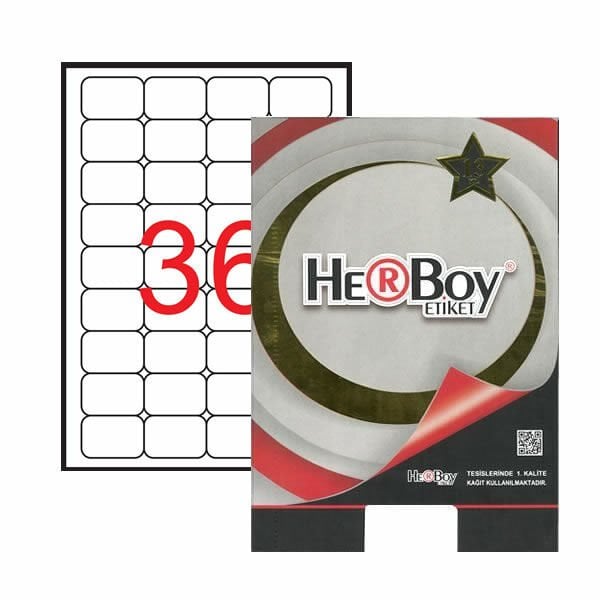 Herboy HB-1453 45mmX30mm Beyaz Laser Etiket