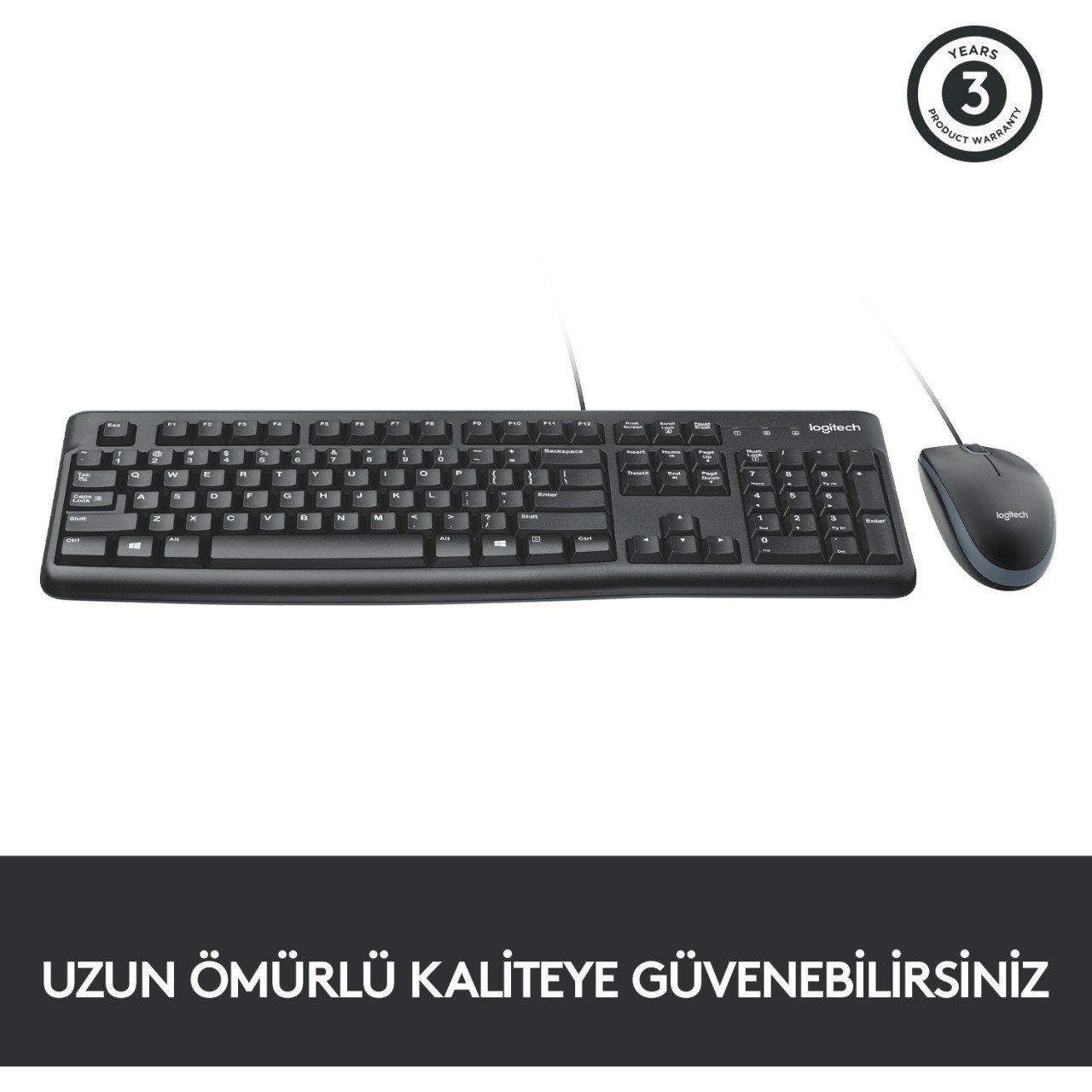 Logitech 920-002560 MK120 Siyah Q Usb Kablolu Klavye Mouse Set