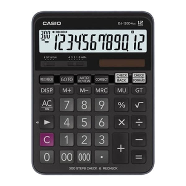 Casio DJ-120D Plus 12 Haneli Yüzde Yapabilen İşlem Kontrollü Hesap Makinesi