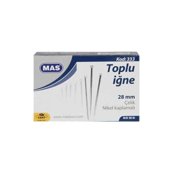 Mas 333 28 mm 50 gr Nikel Kaplı Toplu İğne