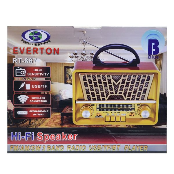 Everton RT-867BT Bluetooth Fm/Usb/Tf Card/AUX Şarjlı Nostaljik Radyo