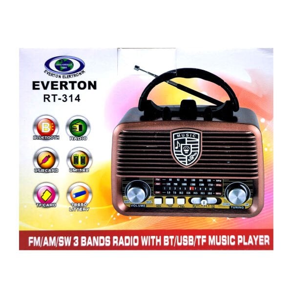 Everton RT-314 Bluetooth Fm/Usb/Tf Şarjlı Nostaljik Radyo