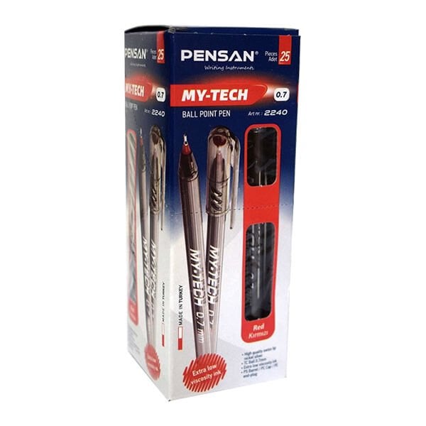 Pensan My-Tech 25 li 0,7 mm Kırmızı Tükenmez Kalem