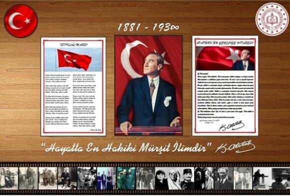 İnter INT-750-5 50x100 Alüminyum Çerçeve Duvara Monte Atatürk Köşesi