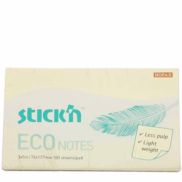 Gıpta Stickn 76x127 100 Yaprak Eco Notes Pastel Sarı Not Kağıdı
