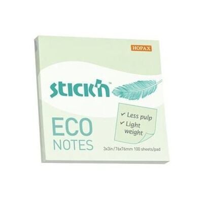 Gıpta Stickn Eco Notes 76x76 100 Yaprak Pastel Yeşil Yapışkanlı Not Kağıdı