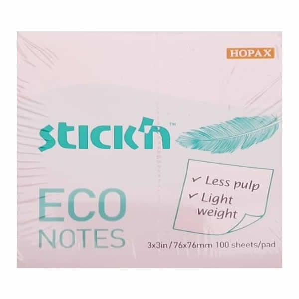 Gıpta Stickn Eco Notes 76x76 100 Yaprak Pastel Pembe Not Kağıdı