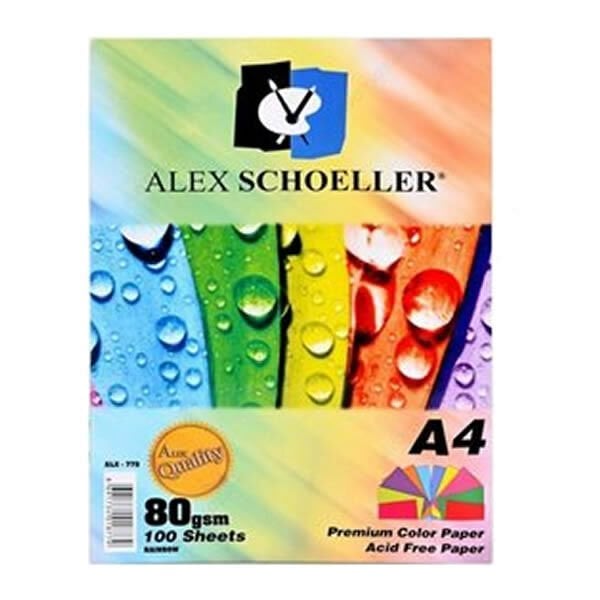 Alex Schoeller ALX-779 A4 10 Karışık Renk 100 lü Fotokopi Kağıdı