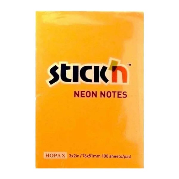 Gıpta Stickn 76x51 100 Yaprak Neon Turuncu Yapışkanlı Not Kağıdı