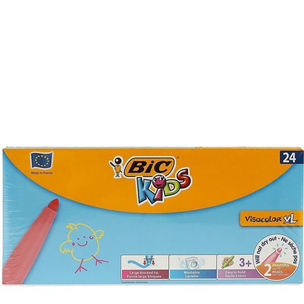 Bic 8290053 24 lü Visa Yıkanabilir Jumbo Keçeli Kalem