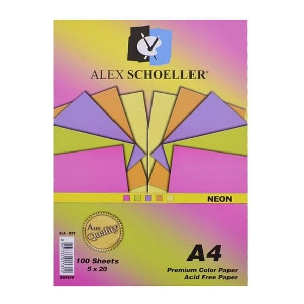 Alex Schoeller ALX-837-8320 A4 Karışık Renk 100 lü Fotokopi Kağıdı
