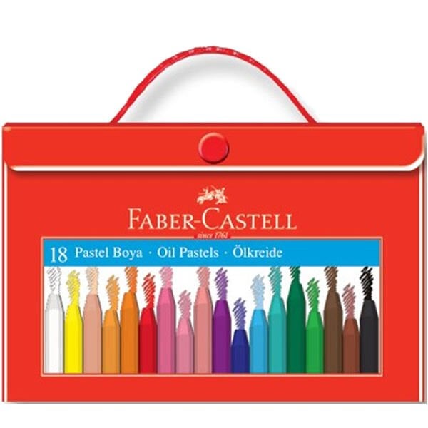 Faber Castell 18 li Plastik Çantalı Tutuculu Pastel Boya
