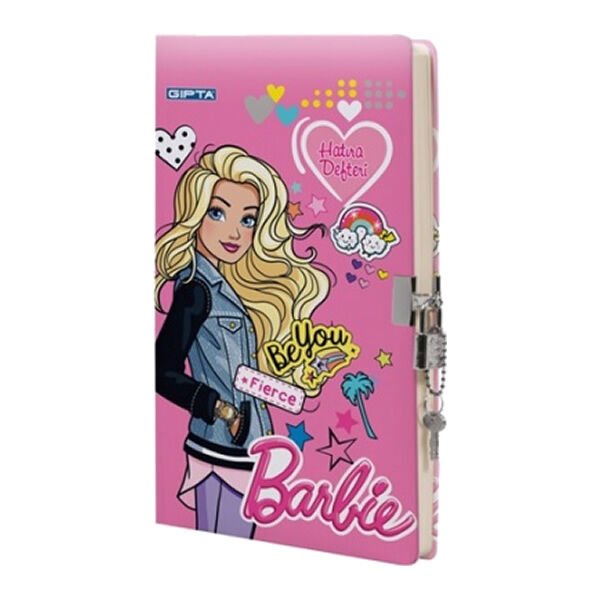 Gıpta Barbie 14x20 96 Yaprak Kilitli İp Dikişli Sert Kapaklı Hatıra Defteri