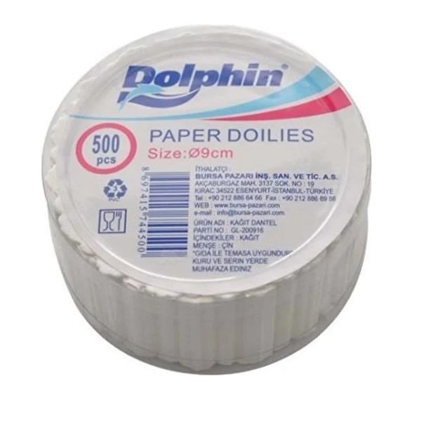 Dolphin 500 lü 9 cm Kağıt Bardak Altı