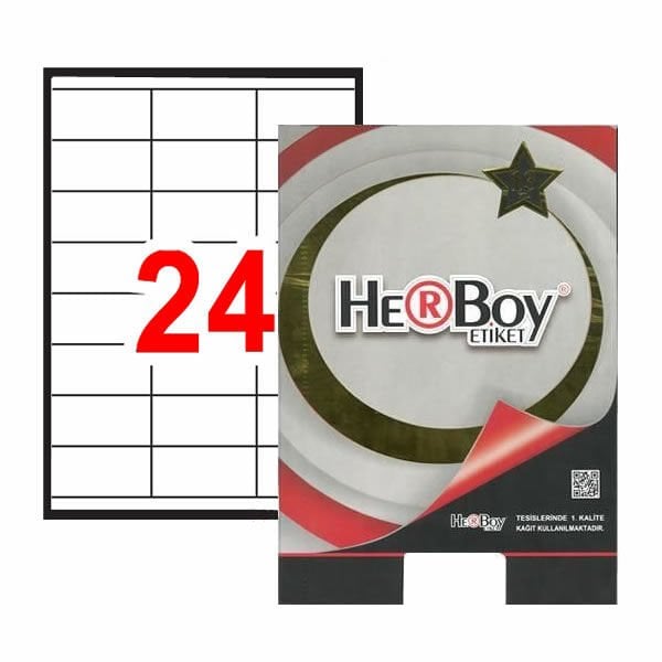 Herboy HB-1324 70mmX35mm Beyaz Lazer Etiket
