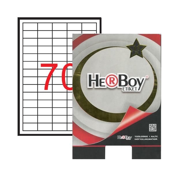 Herboy HB-1270 40mmX20mm Beyaz Lazer Etiket