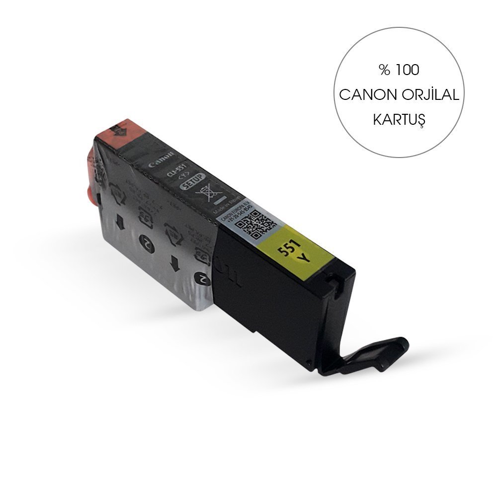 Orijinal CANON CLI 571 SARI KARTUŞ - MG5750 MG5751 MG5752 MG5753 MG6850 MG6851 MG6852 MG6853 MG7750 MG7751 MG7752 MG7753