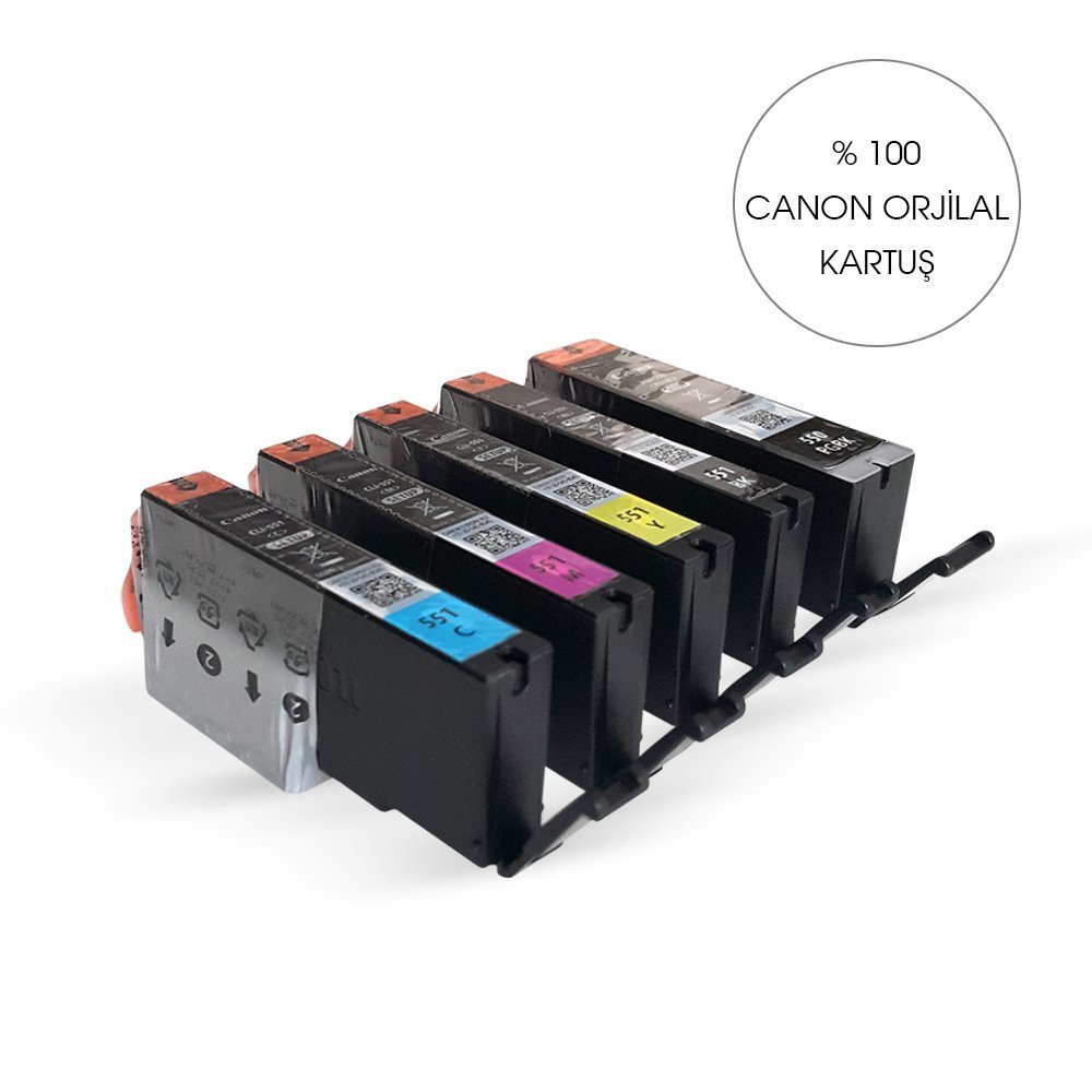 1 TAKIM Orijinal CANON PGI 570/ CLI 571 5 RENK KARTUŞ Uyumluluk Pixma MG 5700 Serisi : MG5750 MG5751 MG5752 MG5753 MG6850 MG6851 MG6852 MG6853 MG7750 MG7751 MG7752 MG7753