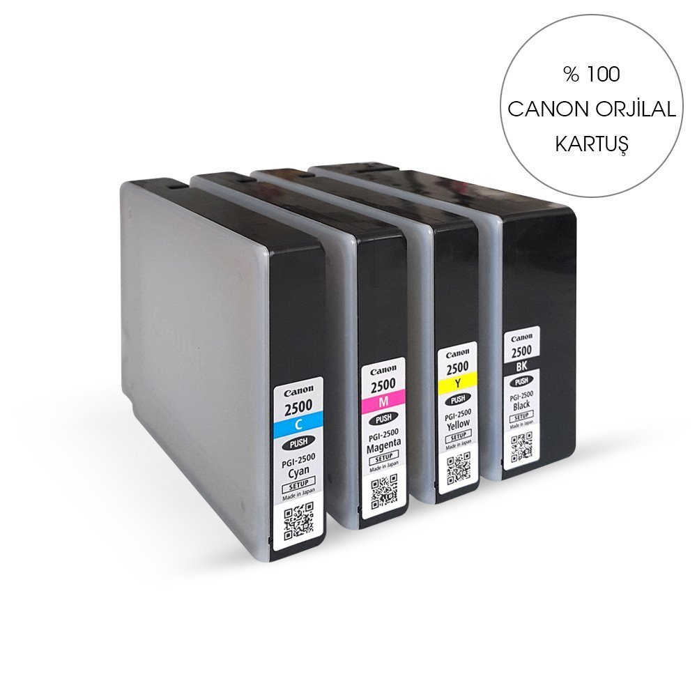 1 TAKIM Orijinal CANON PGI 2500 UYUMLU (4 Adet KARTUŞ) - Maxify IB 4050/ MB 5050 / MB5350