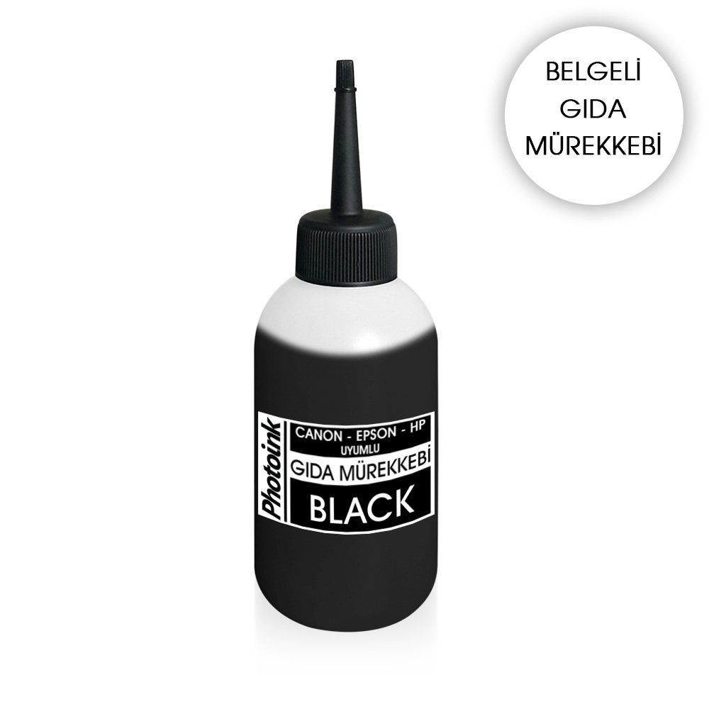CANON / HP  UYUMLU 100 ml. SİYAH GIDA Mürekkebi