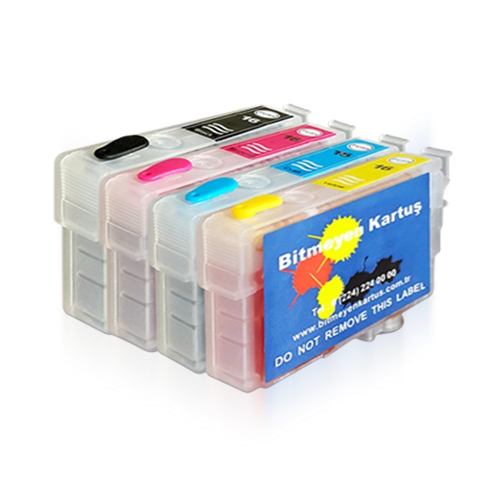 EPSON 16XL T1631-1634 UYUMLU Kolay Dolan Kartuşlar  (DOLU) - (OTO RESET ÇİPSETLİ) - WF-2010W/ WF-2510WF/ WF-2520NF/ WF-2530/ WF-2540DWF