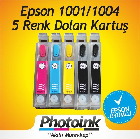 EPSON T1001h-T1001-T1002-T1003-T1004 UYUMLU  KOLAY DOLAN KARTUŞLAR (BOŞ) - Epson B1100