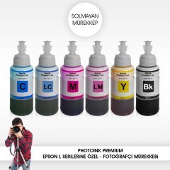 Epson uyumlu 6 lı set Solmayan Mürekkep - L800/L805/L810/L850/L1300/L1800/ l382/l386/l455/1455